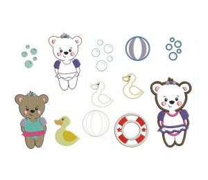 Stickdatei - zARTbesaitet - Schwimmbärin